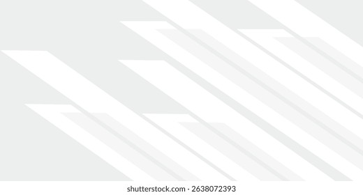 White geometric abstract background overlap layer on bright space with diagonal shapes decoration. Modern graphic design element technology style concept for banner, flyer, card, or brochure cover