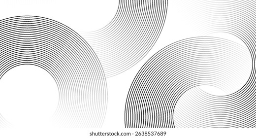White geometric abstract background overlap layer on bright space with lines effect decoration. Modern graphic design element circles style concept vector eps10