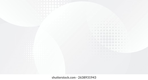 White geometric abstract background overlap layer on bright space with lines effect decoration. Modern graphic design element circles
