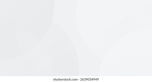 White geometric abstract background overlap layer on bright space with lines effect decoration. Modern graphic design element circles style concept for banner, modern vector arts