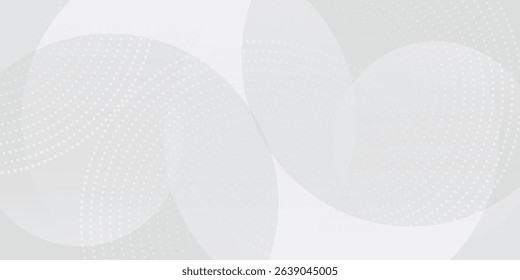 White geometric abstract background overlap layer on bright space with lines effect decoration. Modern graphic design element circles style concept for banner cover modern digital