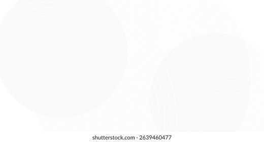 White geometric abstract background overlap layer on bright space with lines effect decoration. Modern graphic design element circles style concept for banner.