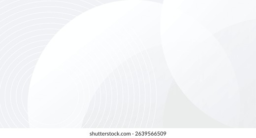 White geometric abstract background overlap layer on bright space with lines effect decoration. Modern graphic design element circles style concept for banner, modern vector arts vector eps10
