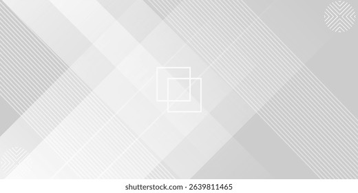  white geometric abstract background overlap layer on bright space with rounded rhomb effect decoration. 