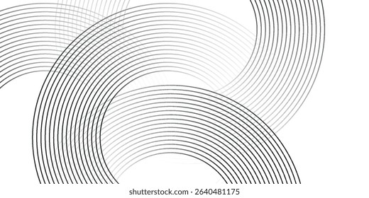 White geometric abstract background overlap layer on bright space with lines effect decoration. Modern graphic design element circles style concept vector eps10