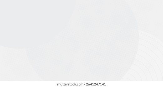 White geometric abstract background overlap layer on bright space with lines effect decoration. Modern graphic design element circles style concept for banner.