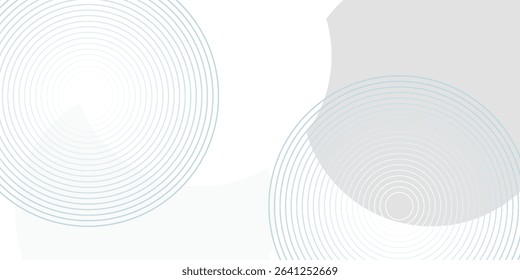 White geometric abstract background overlap layer on bright space with lines effect decoration. Modern graphic design element circles style concept for banner. Eps 10