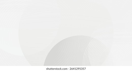 White geometric abstract background overlap layer on bright space with lines effect decoration. Modern graphic design element circles style concept for