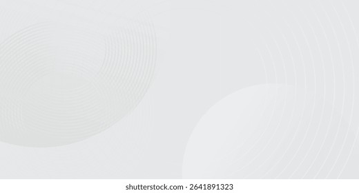 White geometric abstract background overlap layer on bright space with lines effect decoration. Design element circles style concept for banner simple good art nice