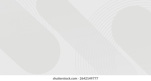 white geometric abstract background overlap layer on bright space with lines effect graphic design element circles style concept for banner simple
