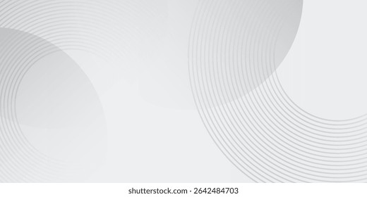El fondo abstracto geométrico blanco se superpone a la capa en el espacio con la decoración del efecto de las líneas. Concepto de estilo de círculos de elemento de Diseño gráfico para el arte moderno de Anuncio Bueno