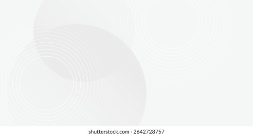 O plano de fundo abstrato geométrico branco sobrepõe a camada no espaço brilhante com a decoração de efeito de linhas. Design gráfico moderno elemento círculos conceito de estilo para banner, artes vetoriais modernas