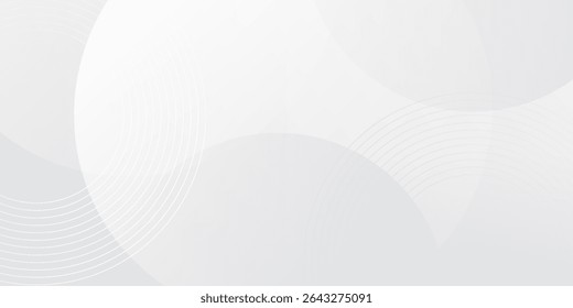 O plano de fundo abstrato geométrico branco sobrepõe a camada no espaço brilhante com a decoração de efeito de linhas. Design gráfico moderno circula o conceito de estilo para banner.