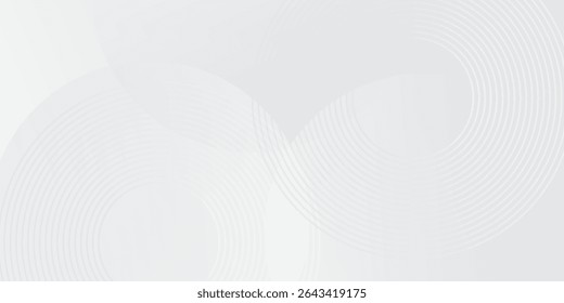 El fondo abstracto geométrico blanco se superpone en el espacio brillante con la decoración del efecto de las líneas. Concepto moderno del estilo de los círculos del elemento de Diseño gráfico para el Anuncio, Ilustración vectorial