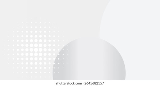 White geometric abstract background overlap layer on bright space with lines effect decoration. Modern graphic design element circles style concept for banner.
