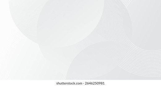 El fondo abstracto geométrico blanco se superpone en el espacio brillante con la decoración del efecto de las líneas. Concepto moderno del estilo de los círculos del elemento del Diseño gráfico para el Anuncio.