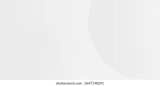 White geometric abstract background overlap layer on bright space with lines effect. graphic design element circles style concept product 