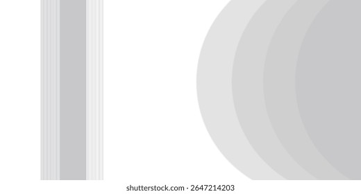 White geometric abstract background overlap layer on bright space with lines effect decoration. Modern graphic design element circles style concept for banner.