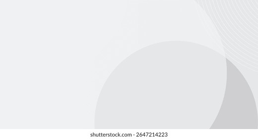 White geometric abstract background overlap layer on bright space with lines effect decoration. Modern graphic design element circles style concept for banner.