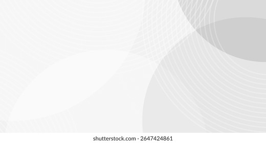 Weiße geometrische abstrakte Hintergrund Überlappungsschicht auf hellen Raum mit Linien Effekt Dekoration. Modernes grafisches Design Element Kreise Stil Konzept für Banner. 10 EPS