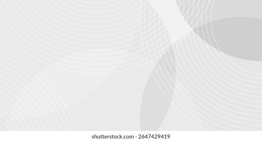 O plano de fundo abstrato geométrico branco sobrepõe a camada no espaço brilhante com a decoração de efeito de linhas. Design gráfico moderno círculos conceito de estilo para banner. eps 10