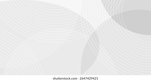 White geometric abstract background overlap layer on bright space with lines effect decoration. Modern graphic design element circles style concept for banner. eps 10