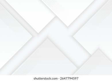 white geometric abstract background overlap layer on bright space with rounded rhomb effect decoration