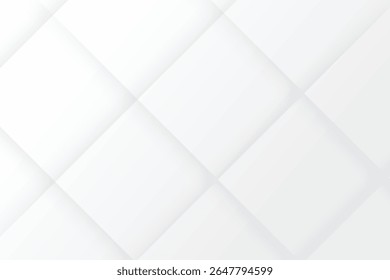 white geometric abstract background overlap layer on bright space with rounded rhomb effect decoration