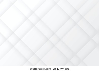 white geometric abstract background overlap layer on bright space with rounded rhomb effect decoration