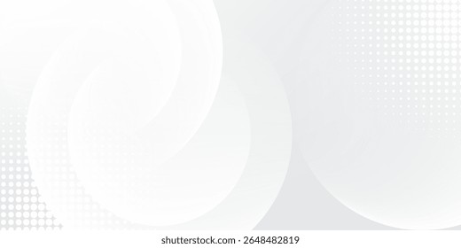 White geometric abstract background overlap layer on bright space with lines effect decoration. Modern graphic design element circles style concept for banner.