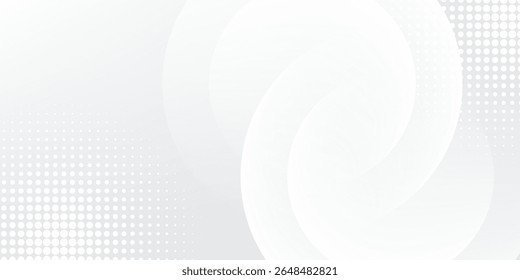 White geometric abstract background overlap layer on bright space with lines effect decoration. Modern graphic design element circles style concept for banner.