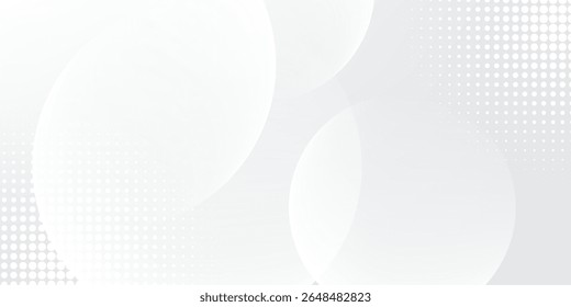 White geometric abstract background overlap layer on bright space with lines effect decoration. Modern graphic design element circles style concept for banner.