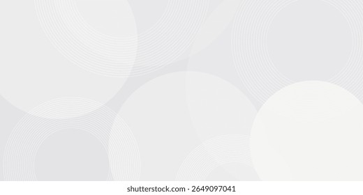 White geometric abstract background overlap layer on bright space with lines effect decoration. Modern graphic design element circles style concept for. modern trendy design