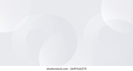 Weiße geometrische abstrakte Hintergrund Überlappungsschicht auf hellen Raum mit Linien Effekt Dekoration. Modernes grafisches design element kreise stil konzept für banner.modern eps10
