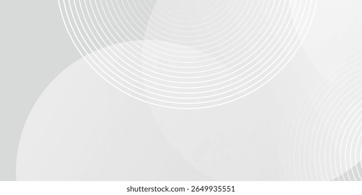 O plano de fundo abstrato geométrico branco sobrepõe a camada no espaço brilhante com a decoração de efeito de linhas. Design gráfico moderno circula o conceito de estilo para banner.