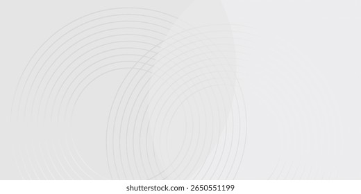 El fondo abstracto geométrico blanco se superpone en el espacio brillante con la decoración del efecto de las líneas. Concepto moderno del estilo de los círculos del elemento del Diseño gráfico para el Anuncio.