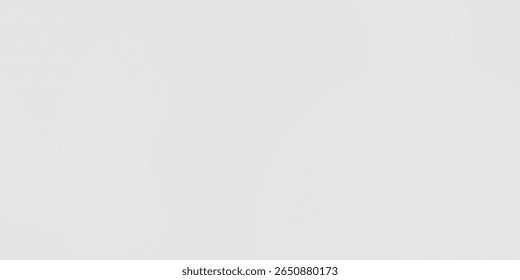 White geometric abstract background overlap layer on bright space with lines effect decoration. Modern graphic design element circles style concept for banner, modern vector wallpaper