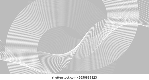 El fondo abstracto geométrico blanco se superpone en el espacio brillante con la decoración del efecto de las líneas. Concepto moderno del estilo de los círculos del elemento del Diseño gráfico para el Anuncio, Fondo de pantalla moderno del Vector