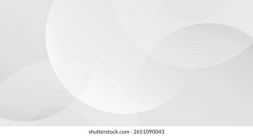 O plano de fundo abstrato geométrico branco sobrepõe a camada no espaço brilhante com a decoração de efeito de linhas. Design gráfico moderno circula o conceito de estilo para banner,