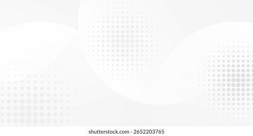 White geometric abstract background overlap layer on bright space with lines effect decoration. Modern graphic design element circles