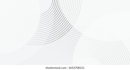 El fondo abstracto geométrico blanco se superpone en el espacio brillante con la decoración del efecto de las líneas. Concepto moderno del estilo de los círculos del elemento de Diseño gráfico para el Anuncio, Artes vectoriales modernos