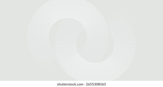 O plano de fundo abstrato geométrico branco sobrepõe a camada no espaço brilhante com a decoração de efeito de linhas. Design gráfico moderno círculos conceito de estilo moderno