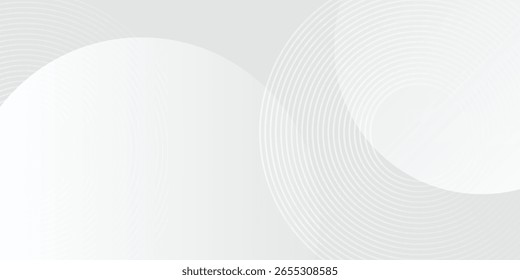 Weiße geometrische abstrakte Hintergrund Überlappungsschicht auf hellen Raum mit Linien Effekt Dekoration. Modernes grafisches Design Element Kreise Stil Konzept modern