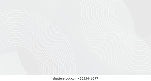 O plano de fundo abstrato geométrico branco sobrepõe a camada no espaço brilhante com a decoração de efeito de linhas. Design gráfico moderno circula o conceito de estilo para banner.