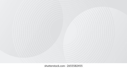 El fondo abstracto geométrico blanco se superpone en el espacio brillante con la decoración del efecto de las líneas. Concepto moderno del estilo de los círculos del elemento de Diseño gráfico para el Anuncio