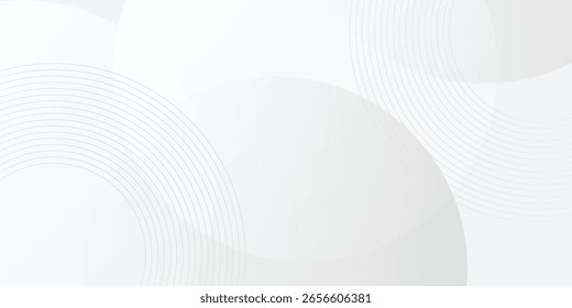 El fondo abstracto geométrico blanco se superpone en el espacio brillante con la decoración del efecto de las líneas. Concepto moderno del estilo de los círculos del elemento del Diseño gráfico para el Anuncio.
