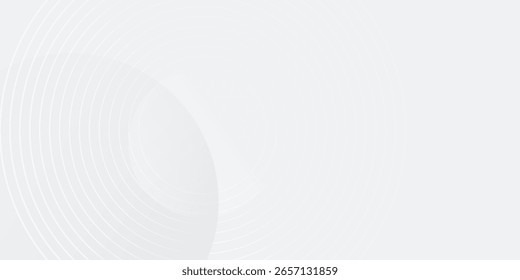 White geometric abstract background overlap layer on bright space with lines effect circles