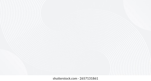 Capa abstracta geométrica blanca de la superposición del fondo en el espacio brillante con los círculos simples del efecto de las líneas buen arte
