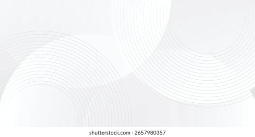 El fondo abstracto geométrico blanco se superpone en el espacio brillante con la decoración del efecto de las líneas. Concepto moderno del estilo de los círculos del elemento del Diseño gráfico para el Anuncio.