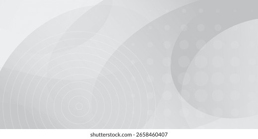 White geometric abstract background overlap layer on bright space with lines effect decoration. Modern graphic design element circles style concept for banner.